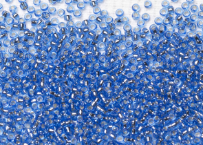Бисер Япония MIYUKI Seed Beads 15/0 5г 0019 сапфир серебряная линия внутри