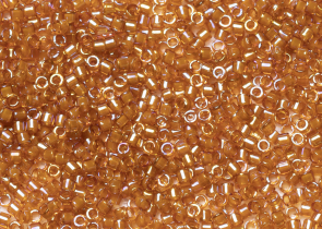 Бисер Япония MIYUKI Delica цилиндрический 11/0 5г DB-1734 бежевый топаз радужный с цветной линией