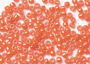 Бисер Япония круглый 11/0 10 г 0410 тыква, радужный непрозрачный