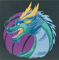 Кристальная ( алмазная) мозаика  " ФРЕЯ" ALBP- 283 постер " Китайский дракон" 30 х 30 см