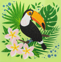 Кристальная ( алмазная) мозаика  " ФРЕЯ" ALBP- 319 постер " Тукан" 30 х 30 см