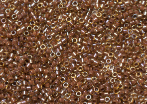 Бисер Япония MIYUKI Delica цилиндрический 11/0 5г DB-0287 янтарный серо-коричневый радужный с цветной линией