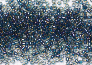 Бисер Япония круглый 11/0 10 г 0929 светло-желтый/капри радужный, окрашенный изнутри